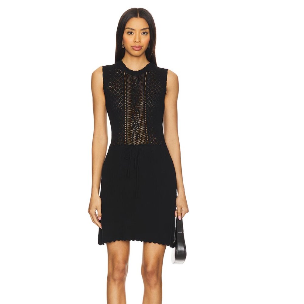 NEW HEARTLOOM Walsh Mini Dress in Black Lace Crochet XL